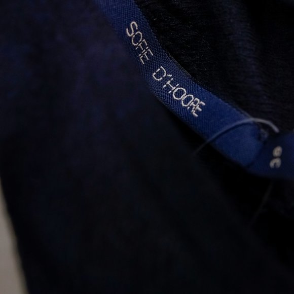 Sofie D’Hoore Gathered Neck Navy Wool Maxi Dress - Picture 4 of 11